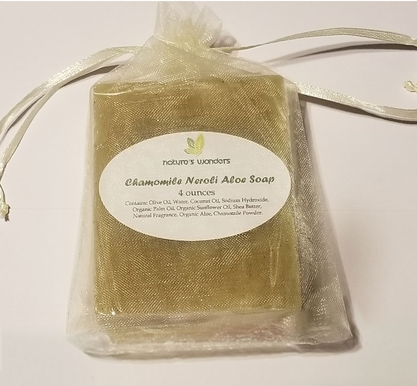 Chamomile Neroli Soap shrink wrapped in gift bag