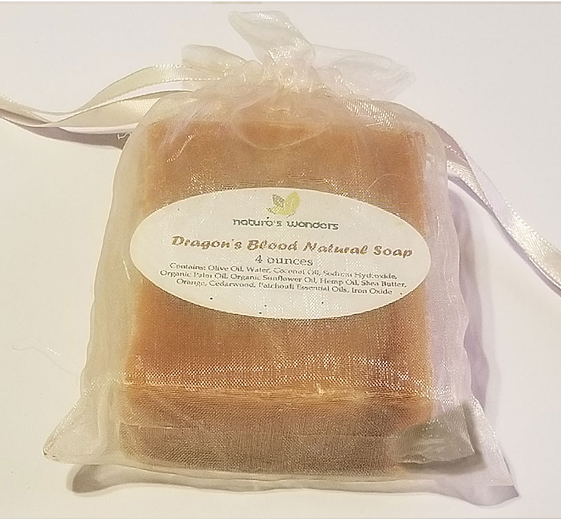 Dragon's Blood Soap shrink wrapped in gift bag