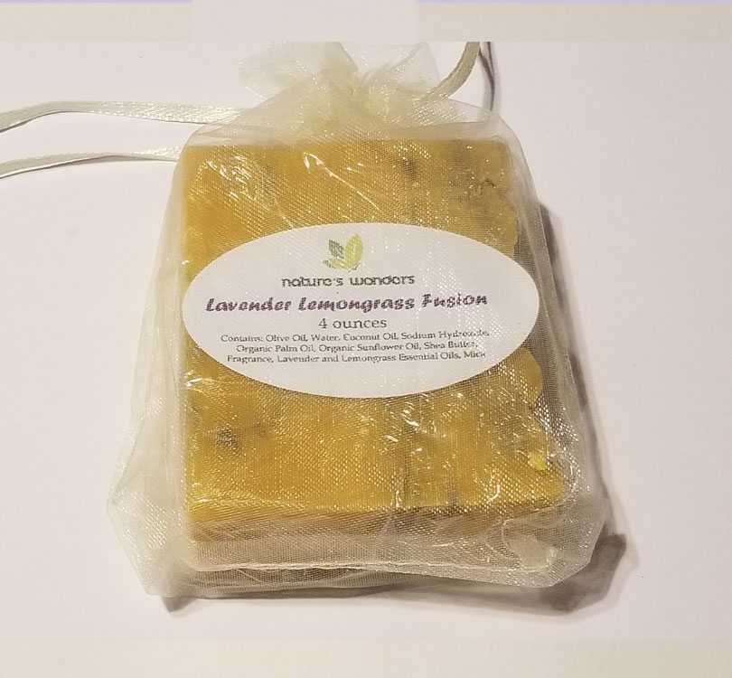 Lavender Lemongrass Fusion Soap shrink wrapped and gift box image